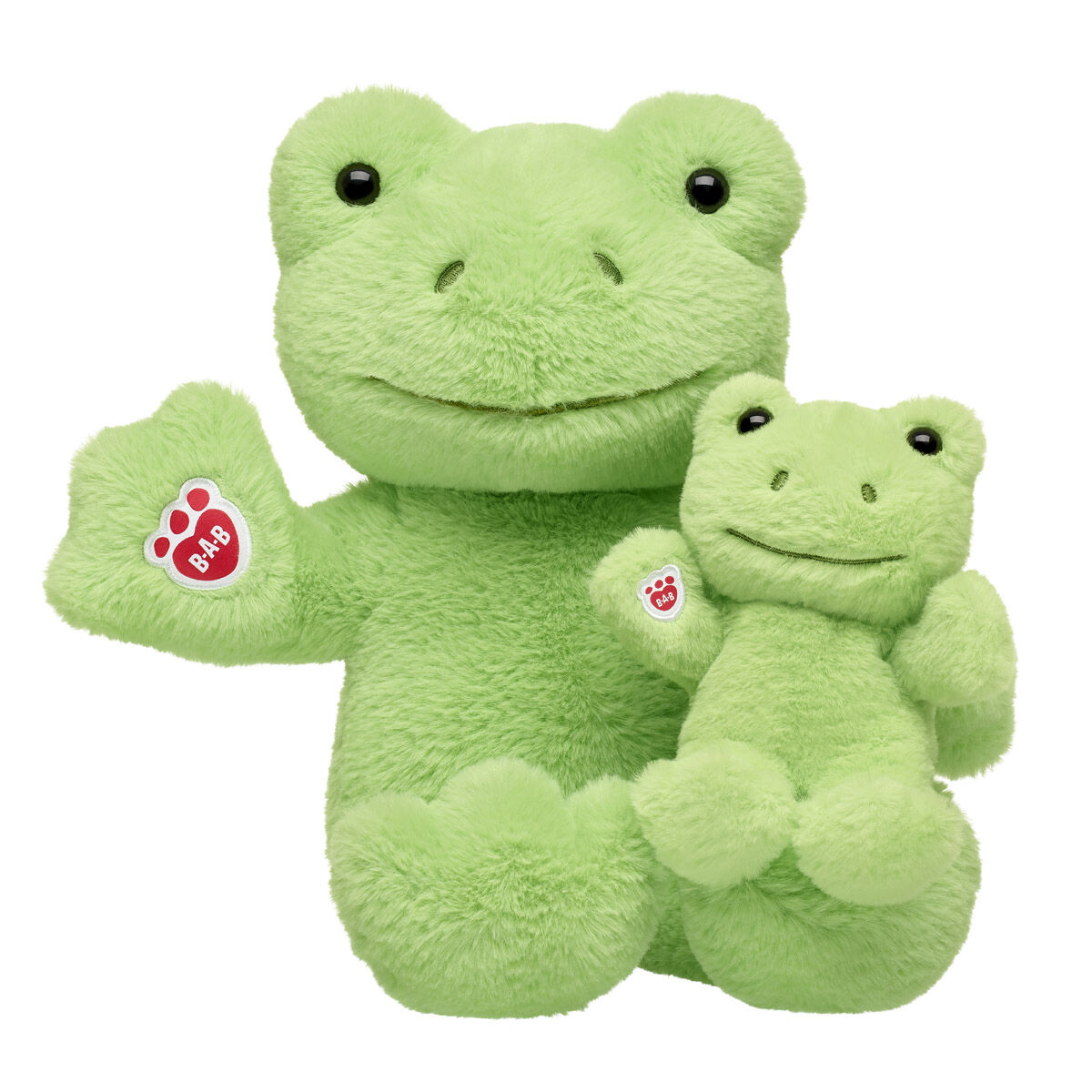 Spring Green Frog Stuffed Animal & Build-A-Bear Mini Beans Gift Set