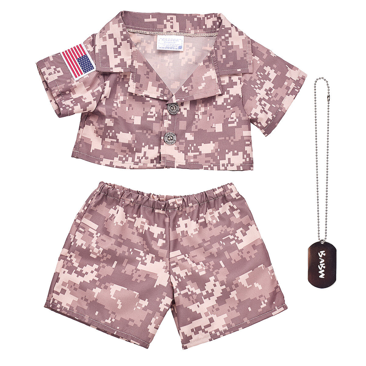 Khaki Digital Camo Uniform With Usa Flag