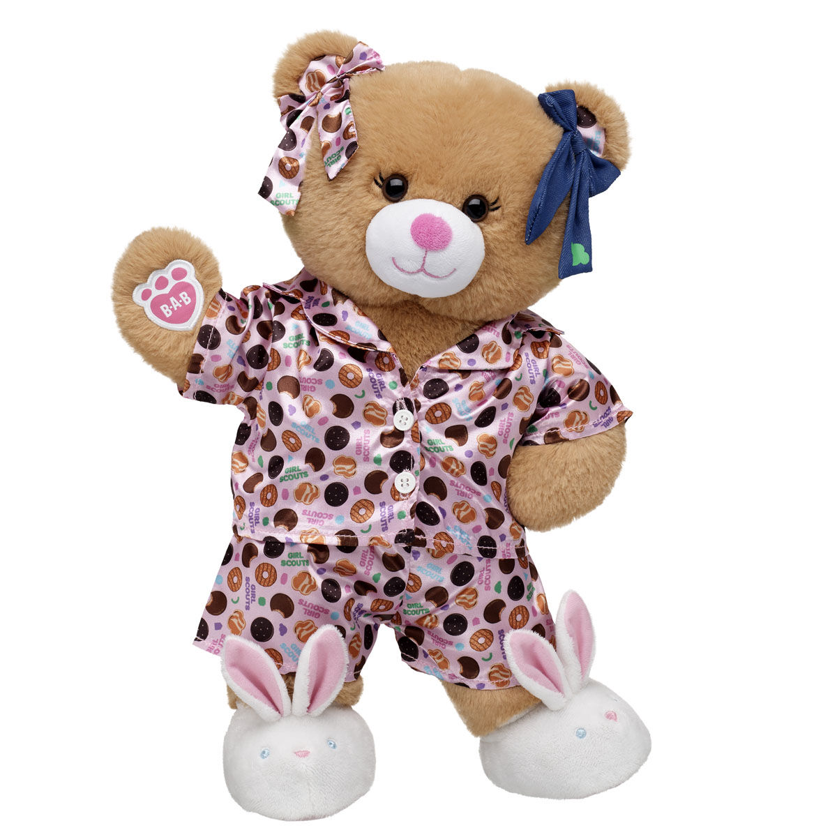 Girl Scout Cookie Teddy Bear Pajama Gift Set With Bows
