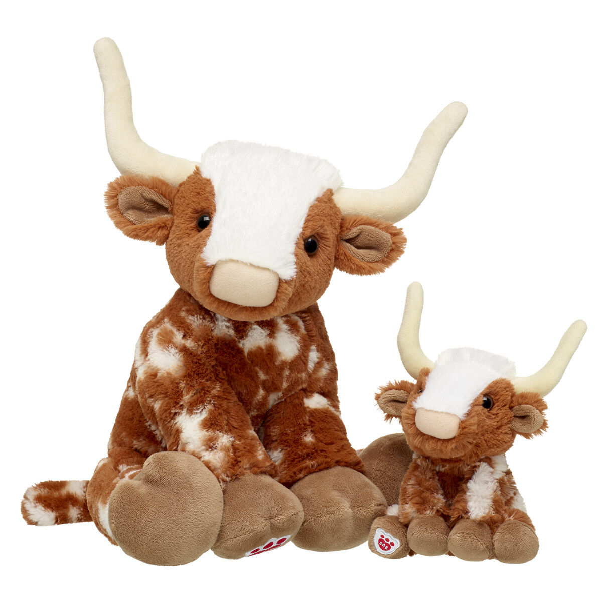 Longhorn Cow Stuffed Animal & Build-A-Bear Mini Beans Gift Set
