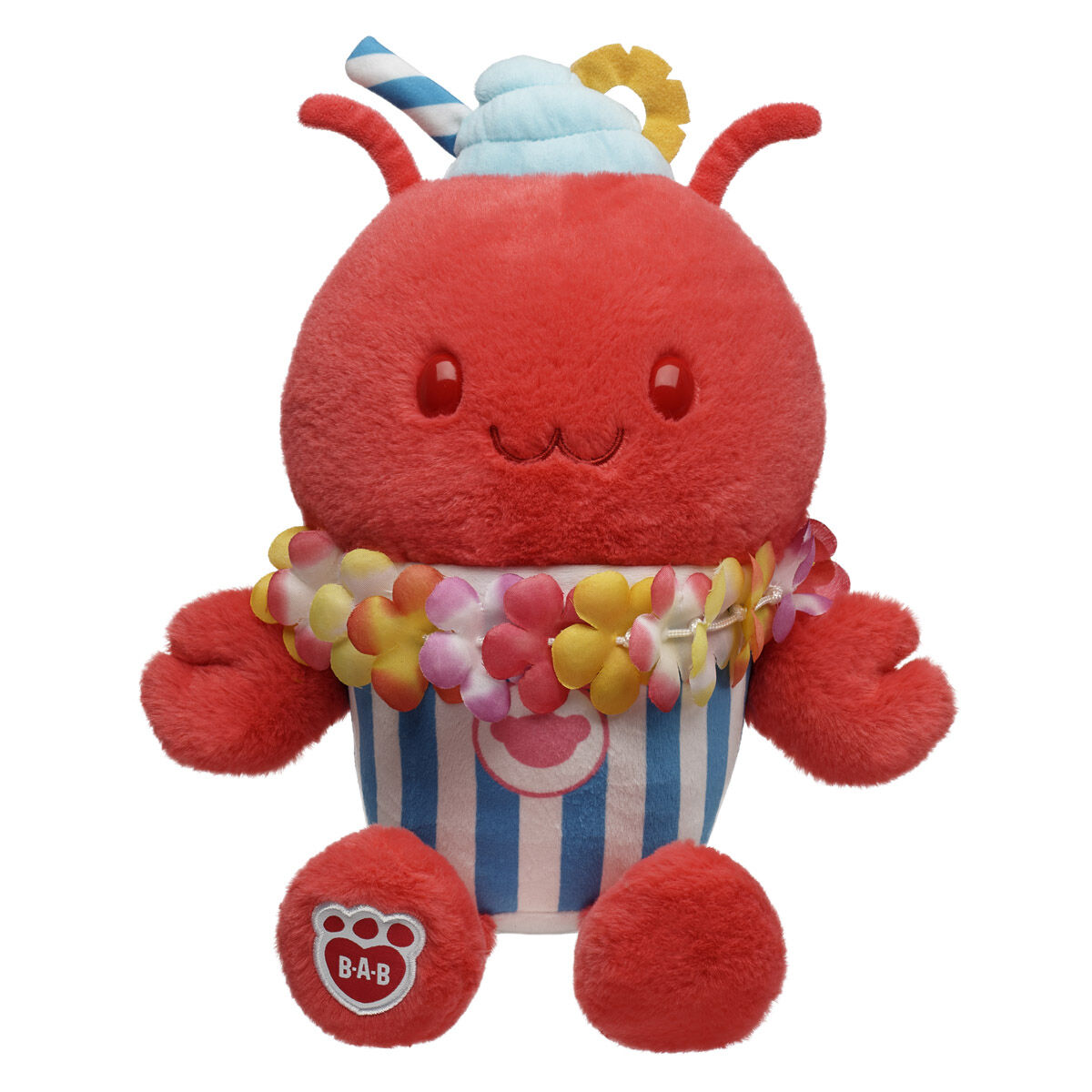 Fruit Punch Lobster Slushie Plushie With Lei Necklace