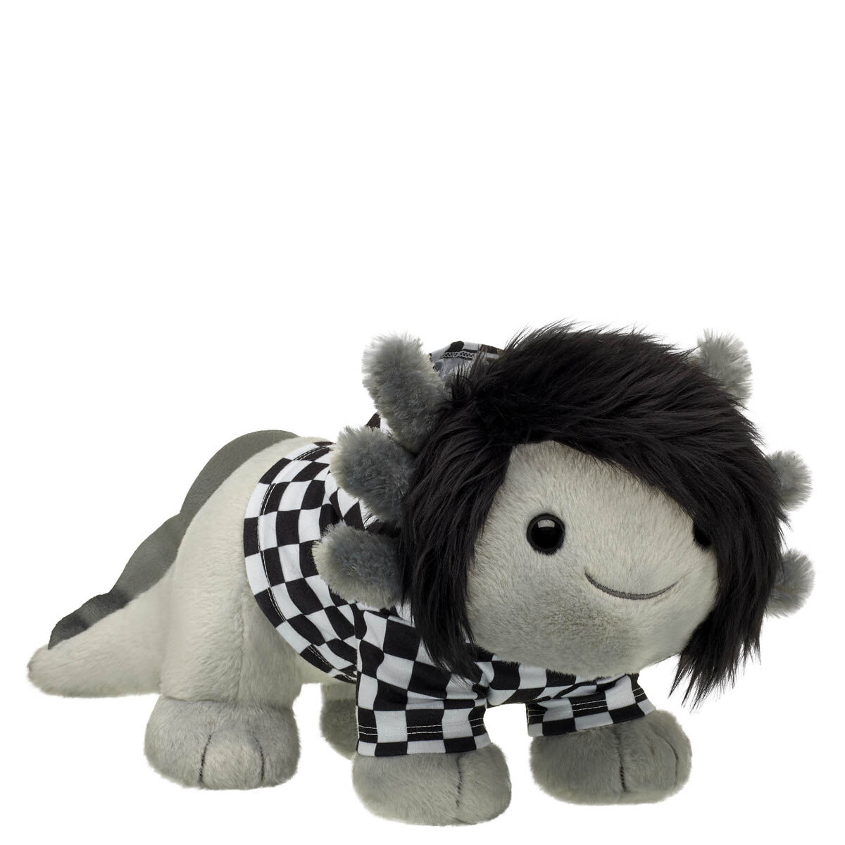 Emo Axolotl Stuffed Animal Check Hoodie Gift Set