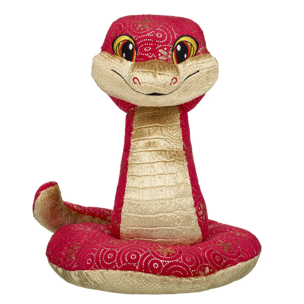 Lunar New Year Red And Gold Snake Stuffed Animal