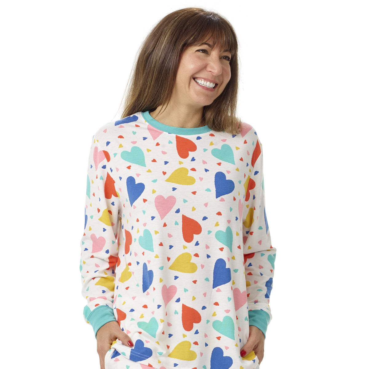 Build-A-Bear Pajama Shop Colorful Hearts Pj Top - Adult