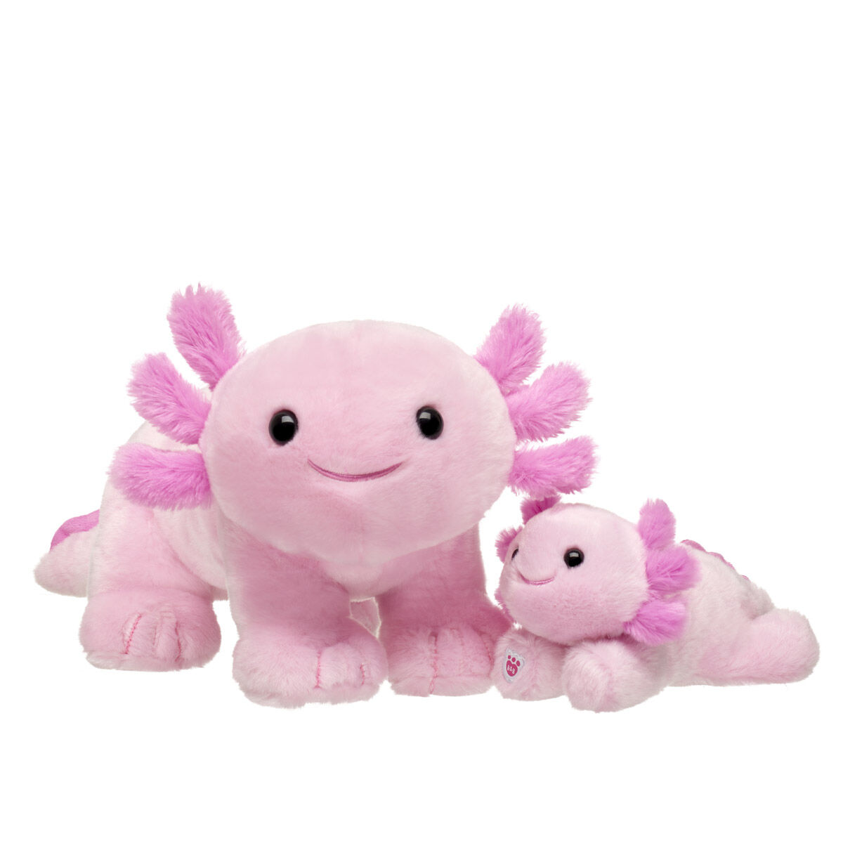 Pink Axolotl Stuffed Animal & Build-A-Bear Mini Beans Gift Set