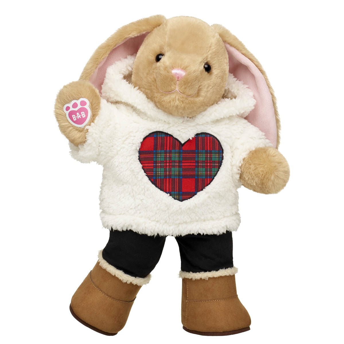 Pawlette Bunny Plush Tartan Hoodie Gift Set