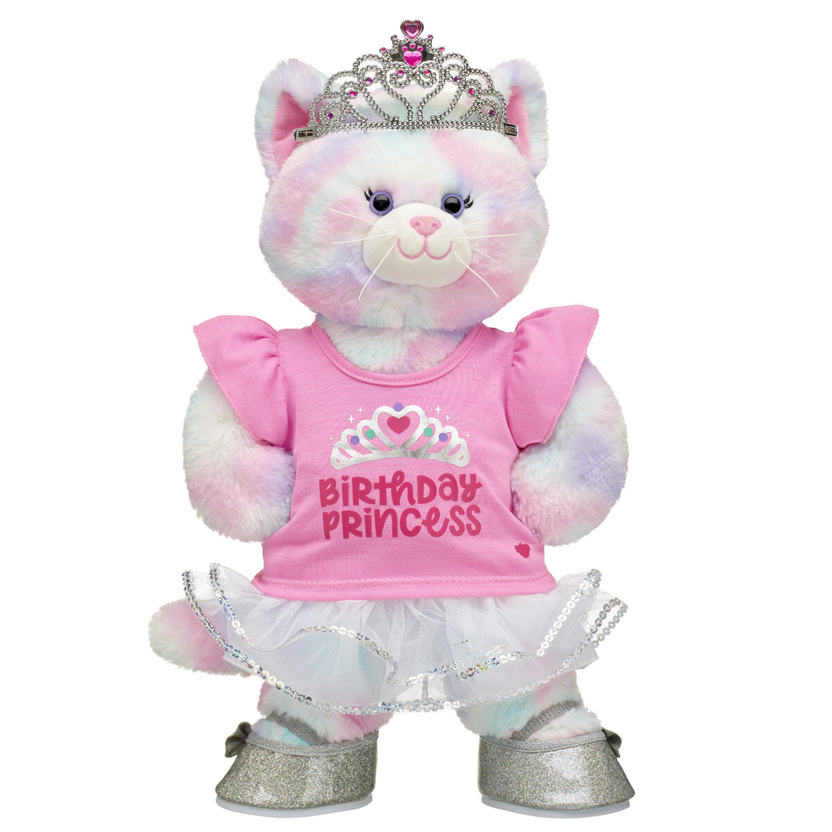 Pastel Swirl Kitty Stuffed Animal Birthday Gift Set