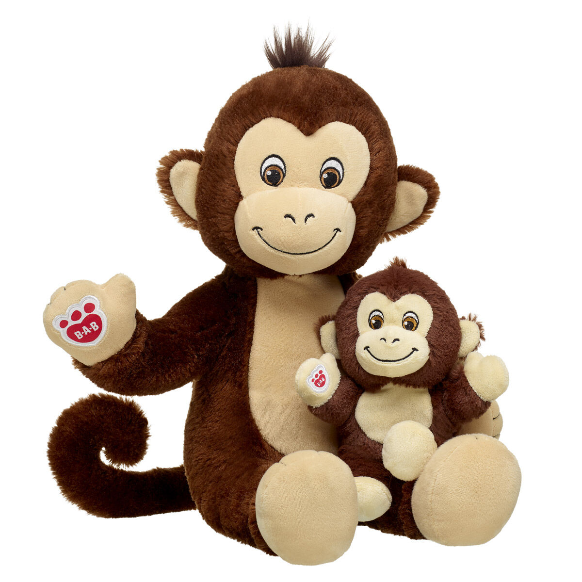 Smiley Monkey Stuffed Animal & Build-A-Bear Mini Beans Gift Set